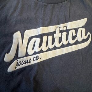Nautica Navy Blue Tee with Yellow Logo